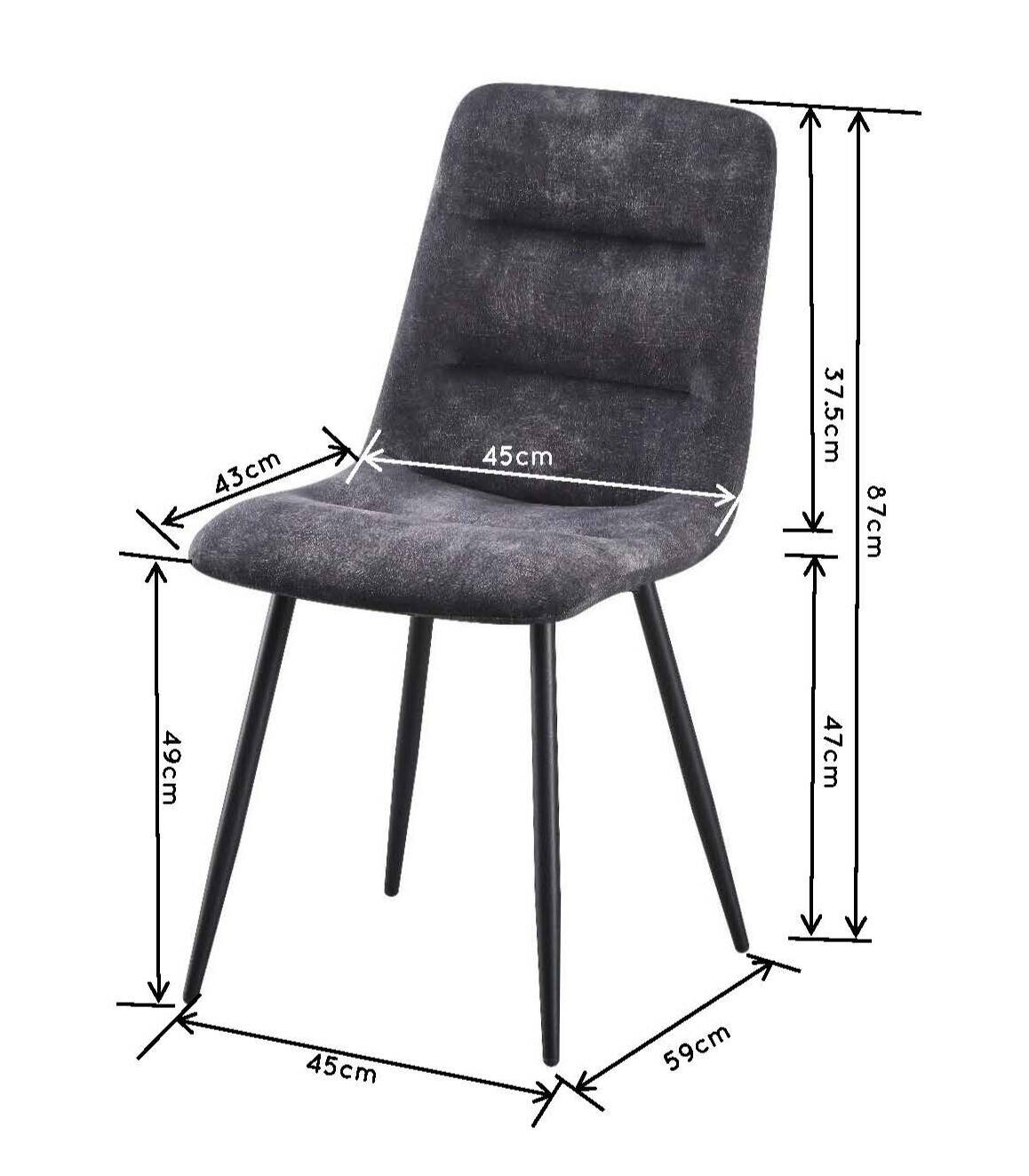 Stuhl Basti anthrazit Polyester B/H/T: ca. 45x87x43 cm