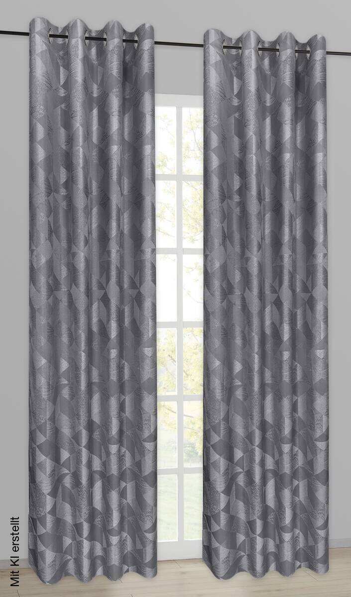 Ösenvorhang Chemnitz dunkelgrau B/L: ca. 140x245 cm