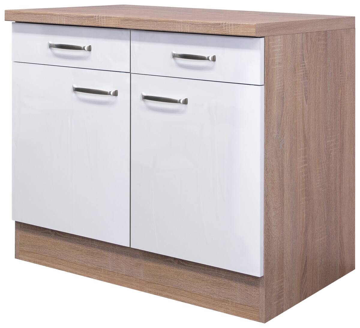 Unterschrank Valero weiß Hochglanz B/H/T: ca. 100x86x60 cm