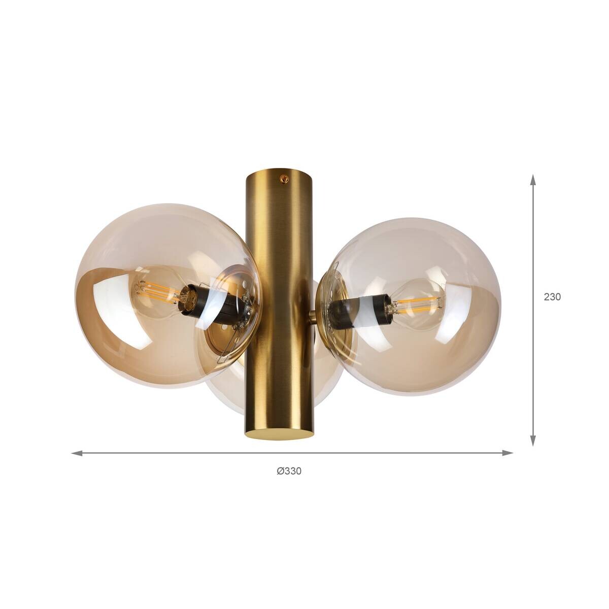 Lamkur Spots Rauch Stahl Glas B/H/L: ca. 52x16,5x52 cm G9 4 Brennstellen