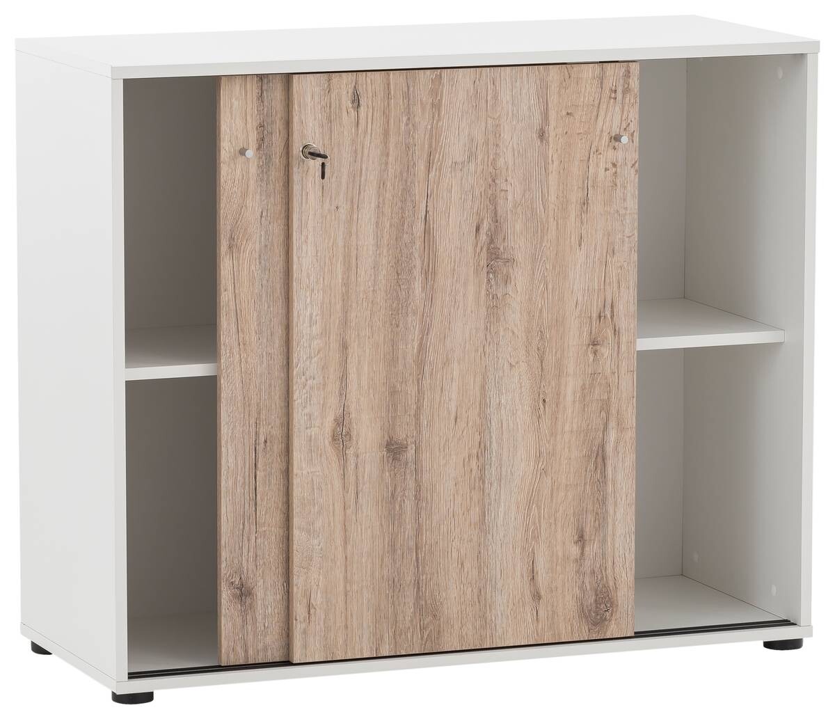 Schiebetürenschrank Serie 400 perlweiß B/H/T: ca. 100,1x83,6x41 cm