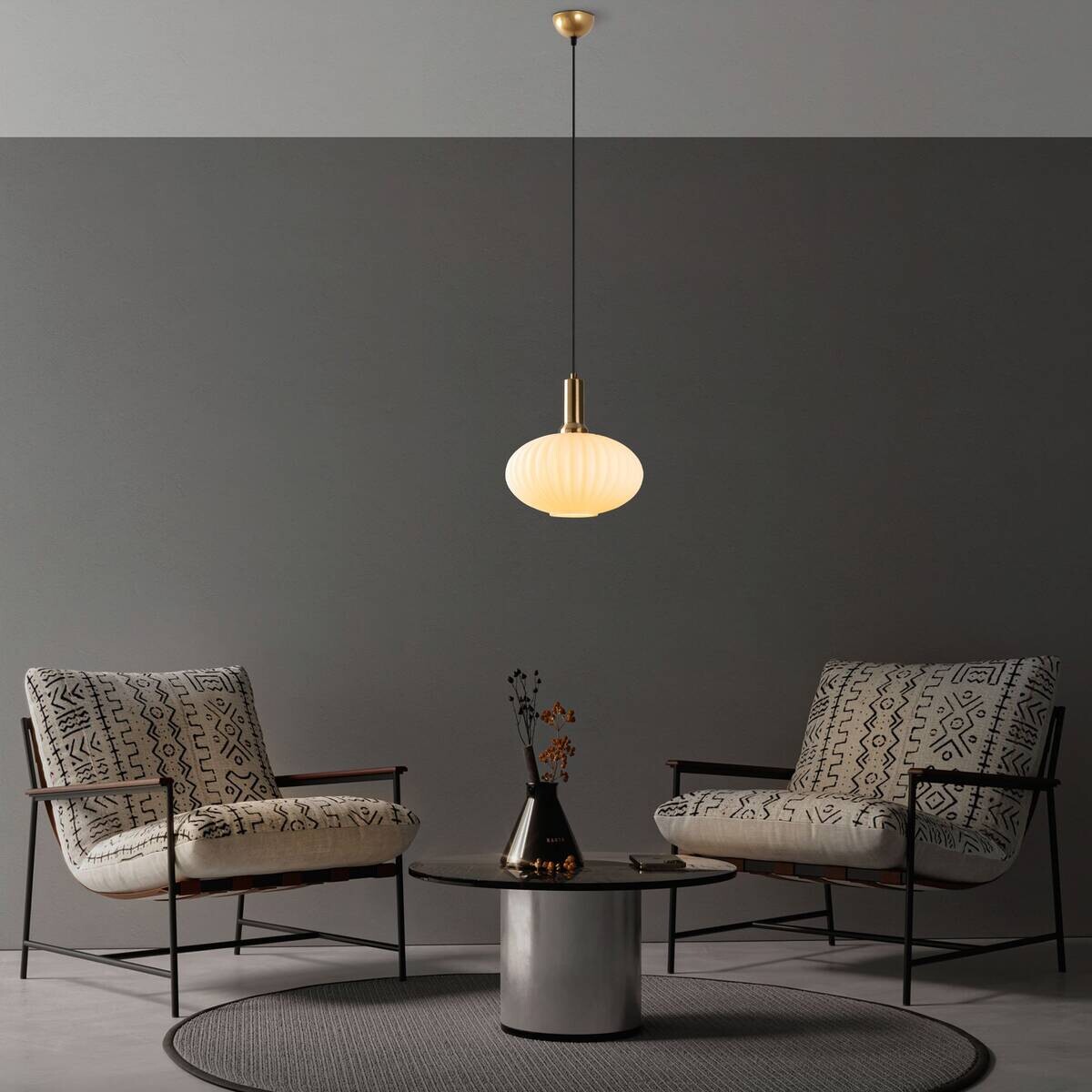 Opviq Pendelleuchte Asker-15181 gold Metall Glas B/H/T/L/D: ca. 30x118x30x30x30 cm E27 1 Brennstellen