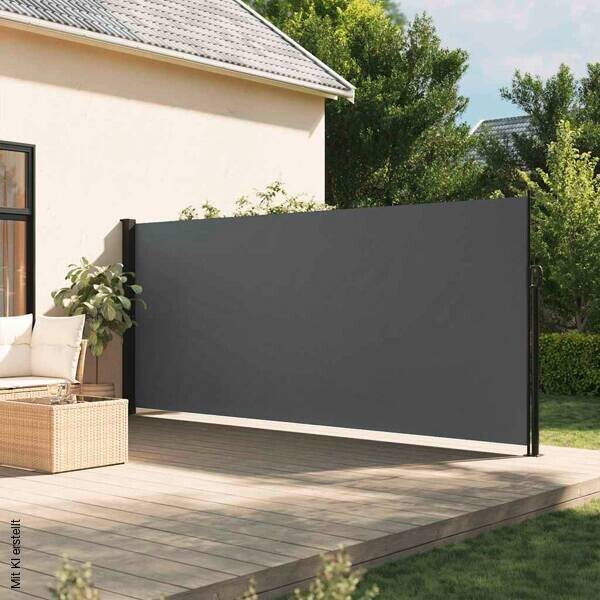 vidaXL Seitenmarkise anthrazit 100% Polyester B/T/L: ca. 160x300x300 cm