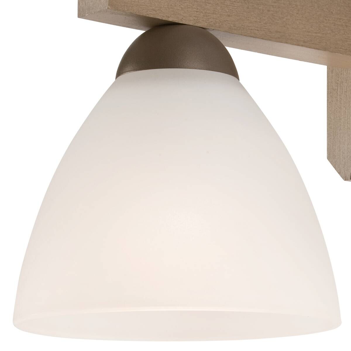 Lamkur Deckenleuchte ADRIANO 27470 natur Holz Glas Stahl H/L: ca. 23x40 cm E27 3 Brennstellen