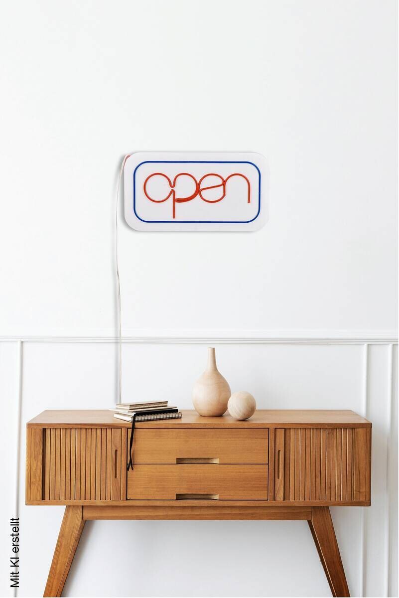 Opviq LED-Wandleuchte rot blau PVC B/H/T/L: ca. 40x22x2x40 cm