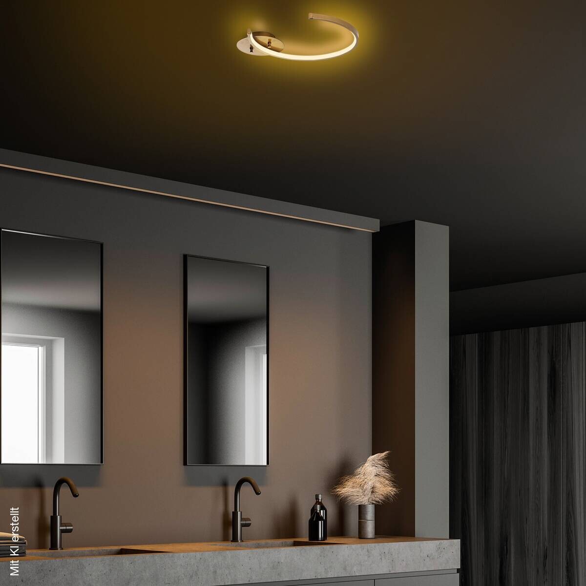 Opviq Deckenleuchte gold Metall B/H/T/L: ca. 46x6x33x46 cm