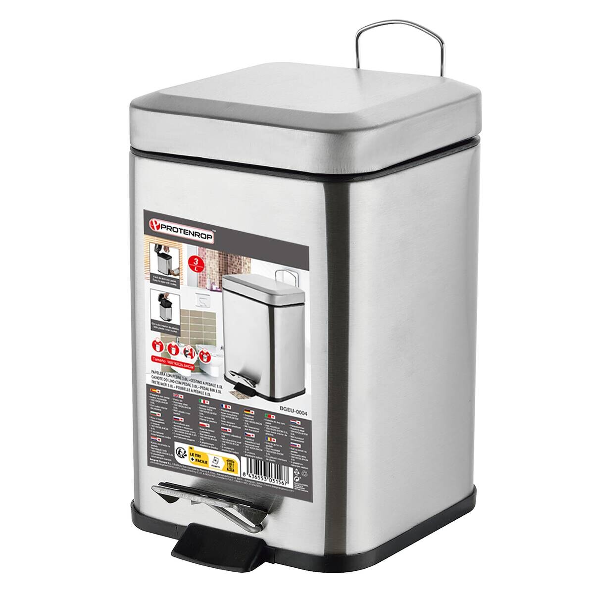 PROTENROP Mülleimer Inoxia silber
