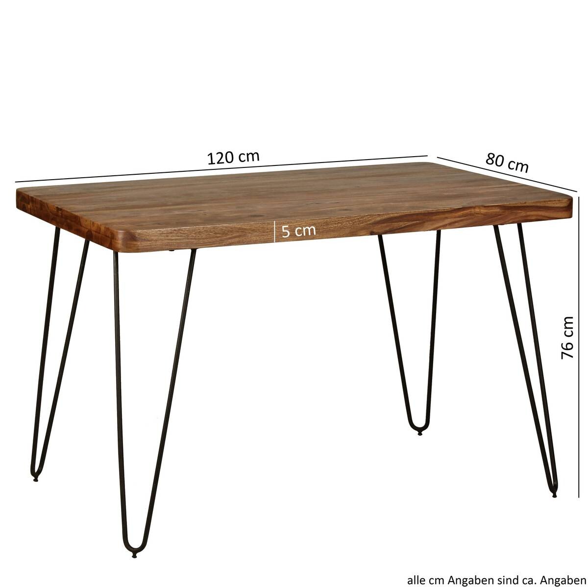 Esstisch natur schwarz B/H/T: ca. 120x76x80 cm