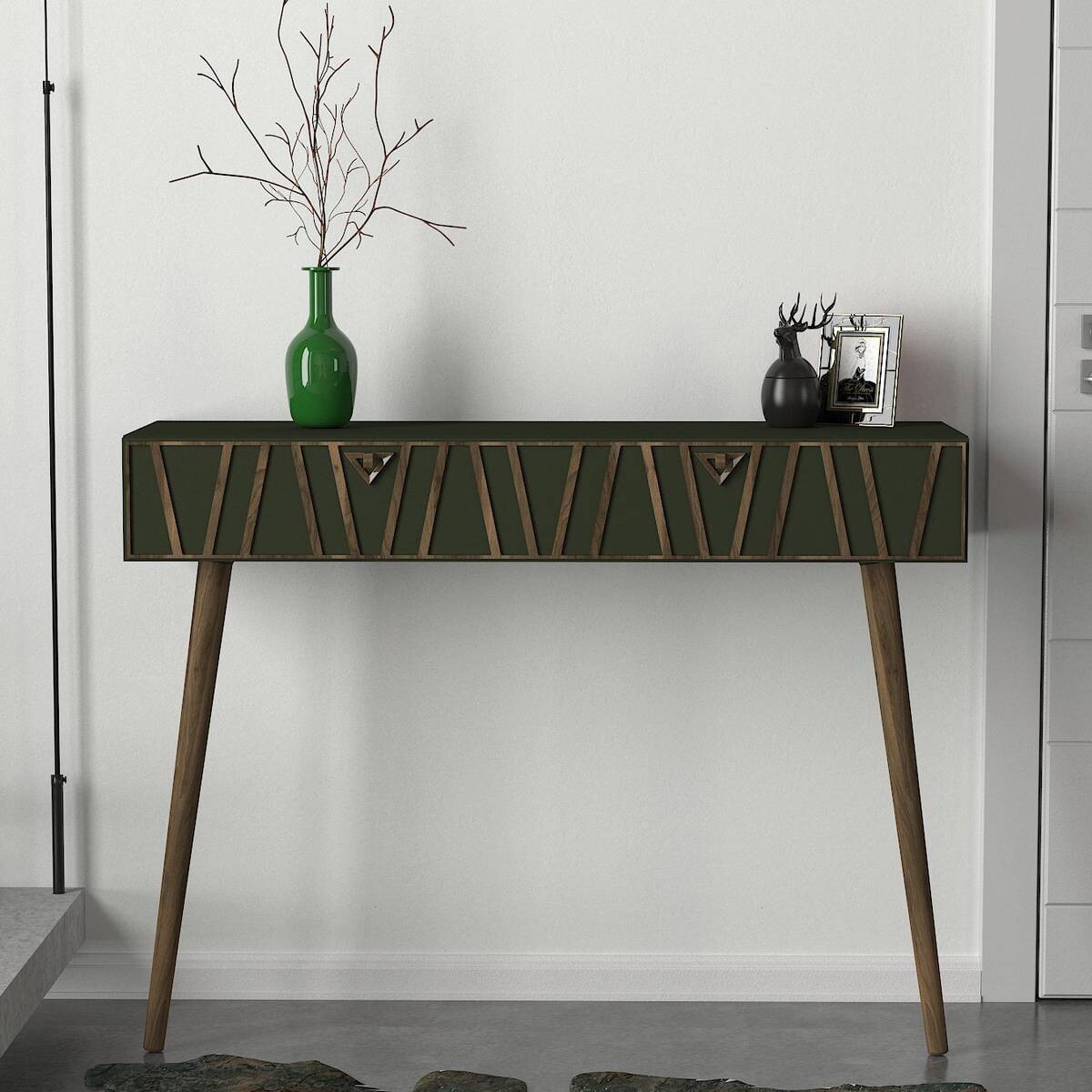 Konsolentisch Forest walnuss Nachbildung grün Spanplatte B/H/T: ca. 120x90x36 cm