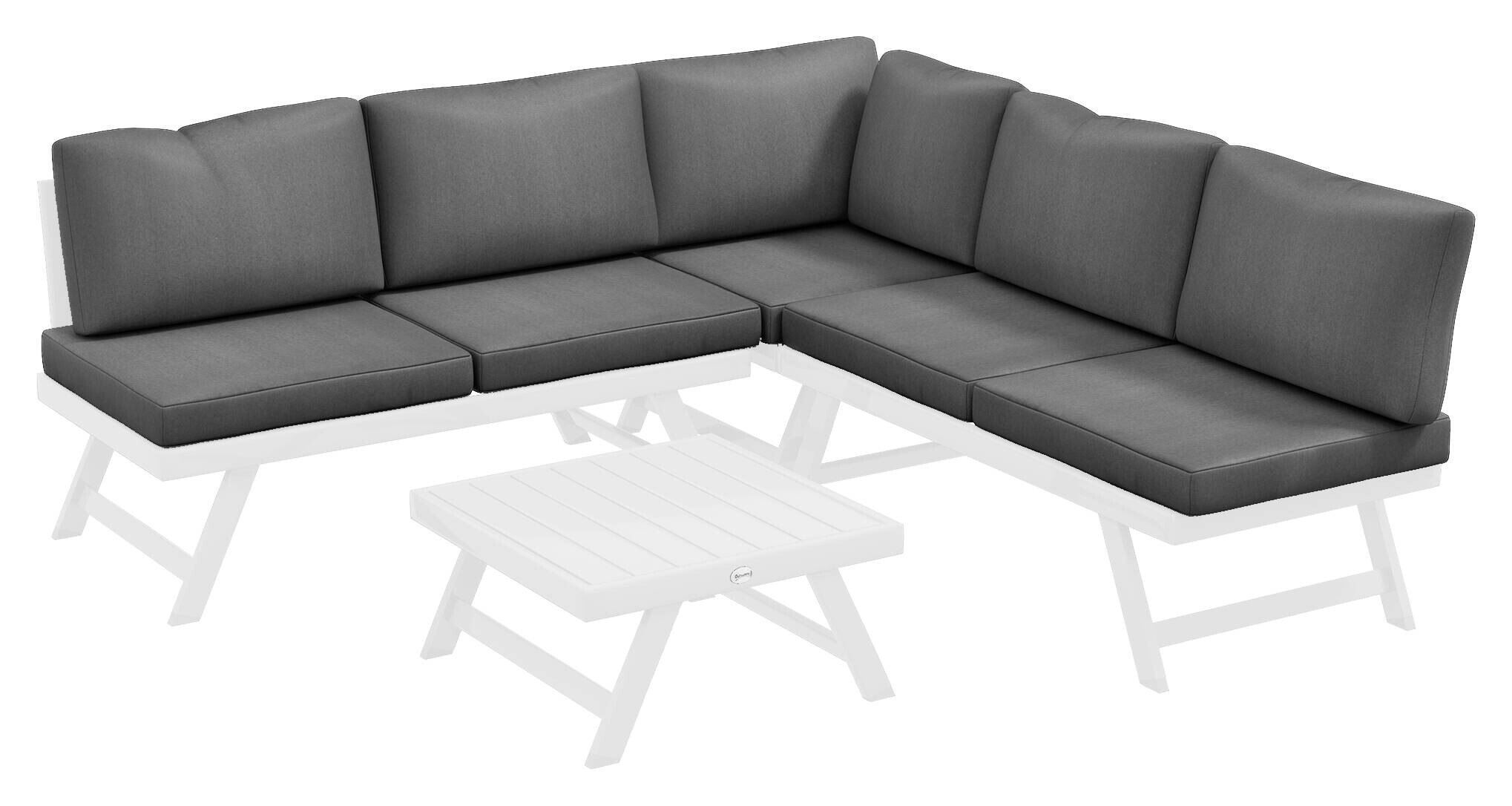 Outsunny Sitzgruppe grau Edelstahl B/H/L: ca. 61x115x65 cm