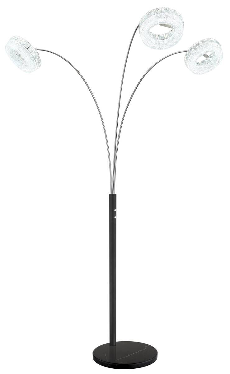 GLOBO Stehlampe klar schwarz Metall Acryl Glas B/H/L: ca. 102x190x82,5 cm 1 Brennstellen