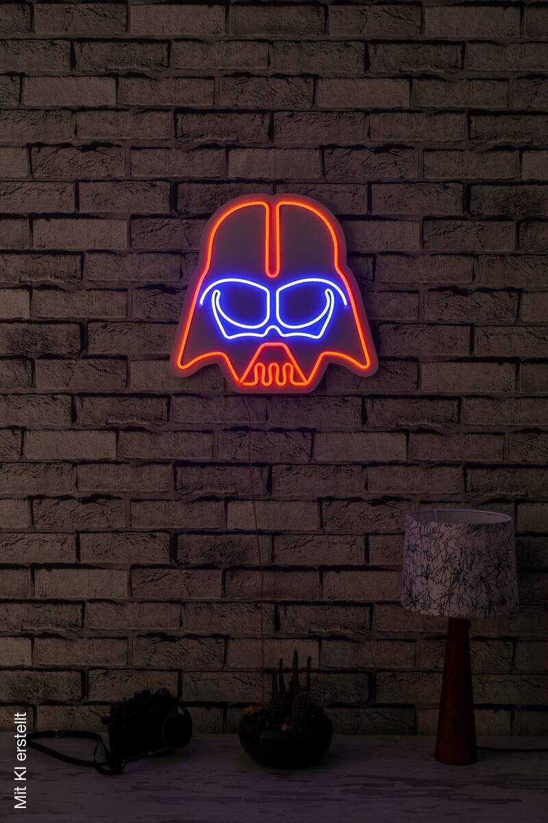 Opviq LED-Wandleuchte rot blau PVC B/H/T/L: ca. 36x38x2x36 cm