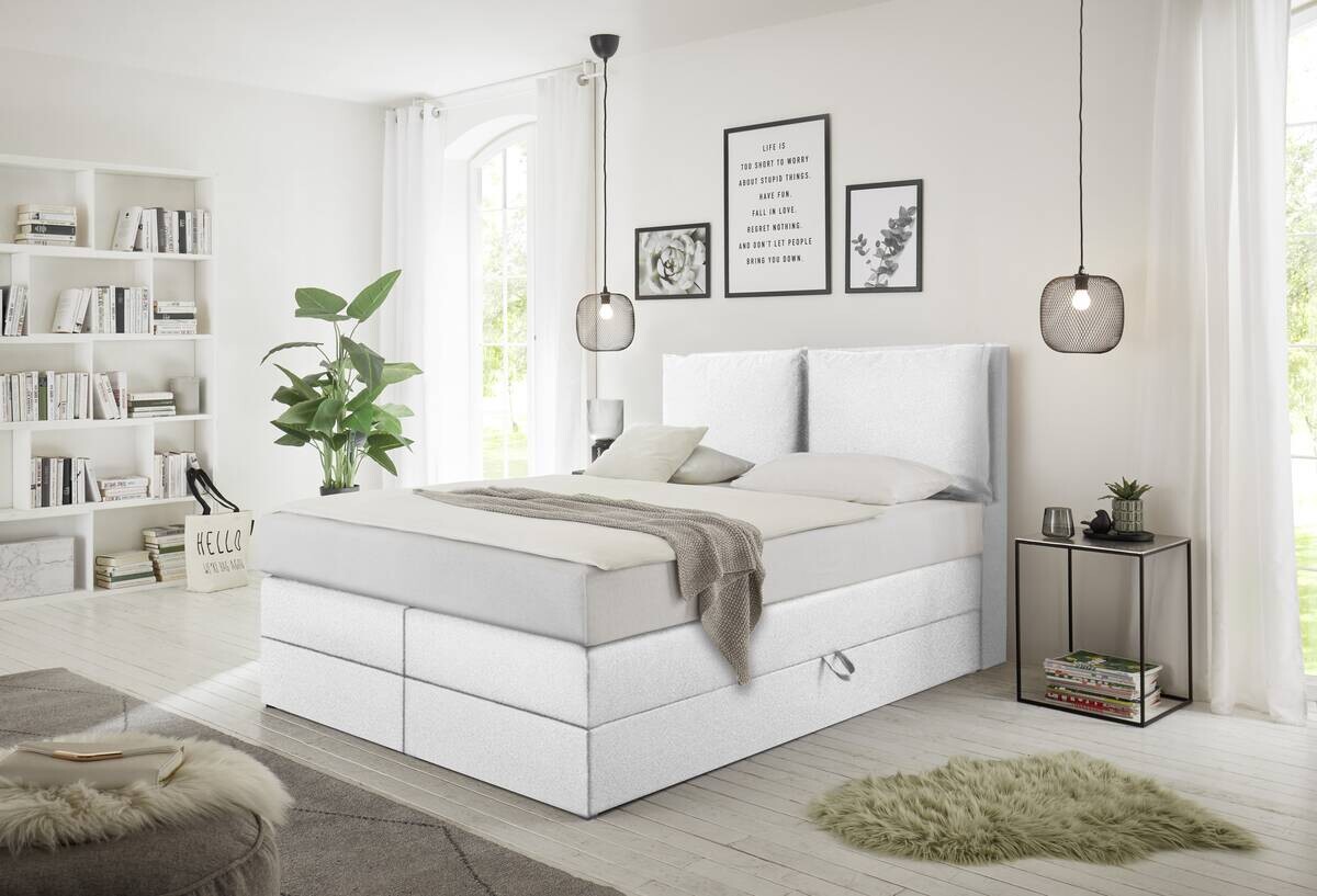 Boxspringbett Lissy weiß Liegefläche B/L: ca. 140x200 cm