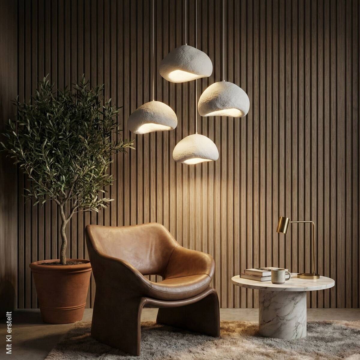 Opviq Pendelleuchte weiß Metall Fiberglas B/H/T/L/D: ca. 95x115x95x95x95 cm E27 4 Brennstellen