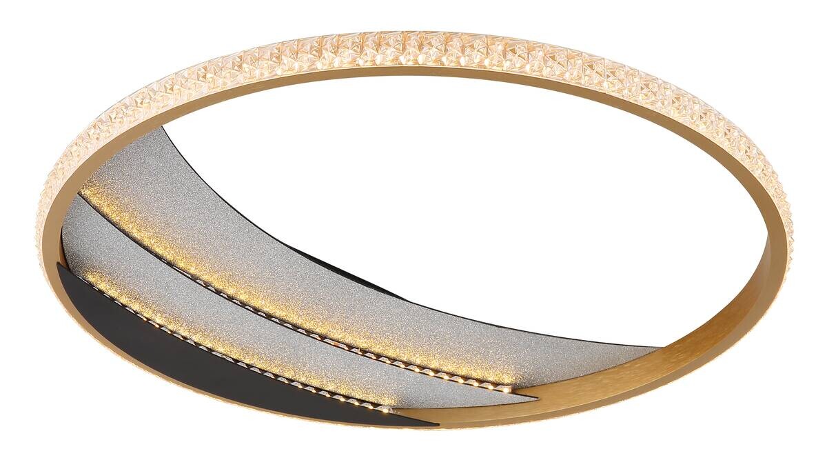 GLOBO Deckenleuchte schwarz gold klar Metall Aluminium Kunststoff H/D: ca. 6x41 cm 1 Brennstellen