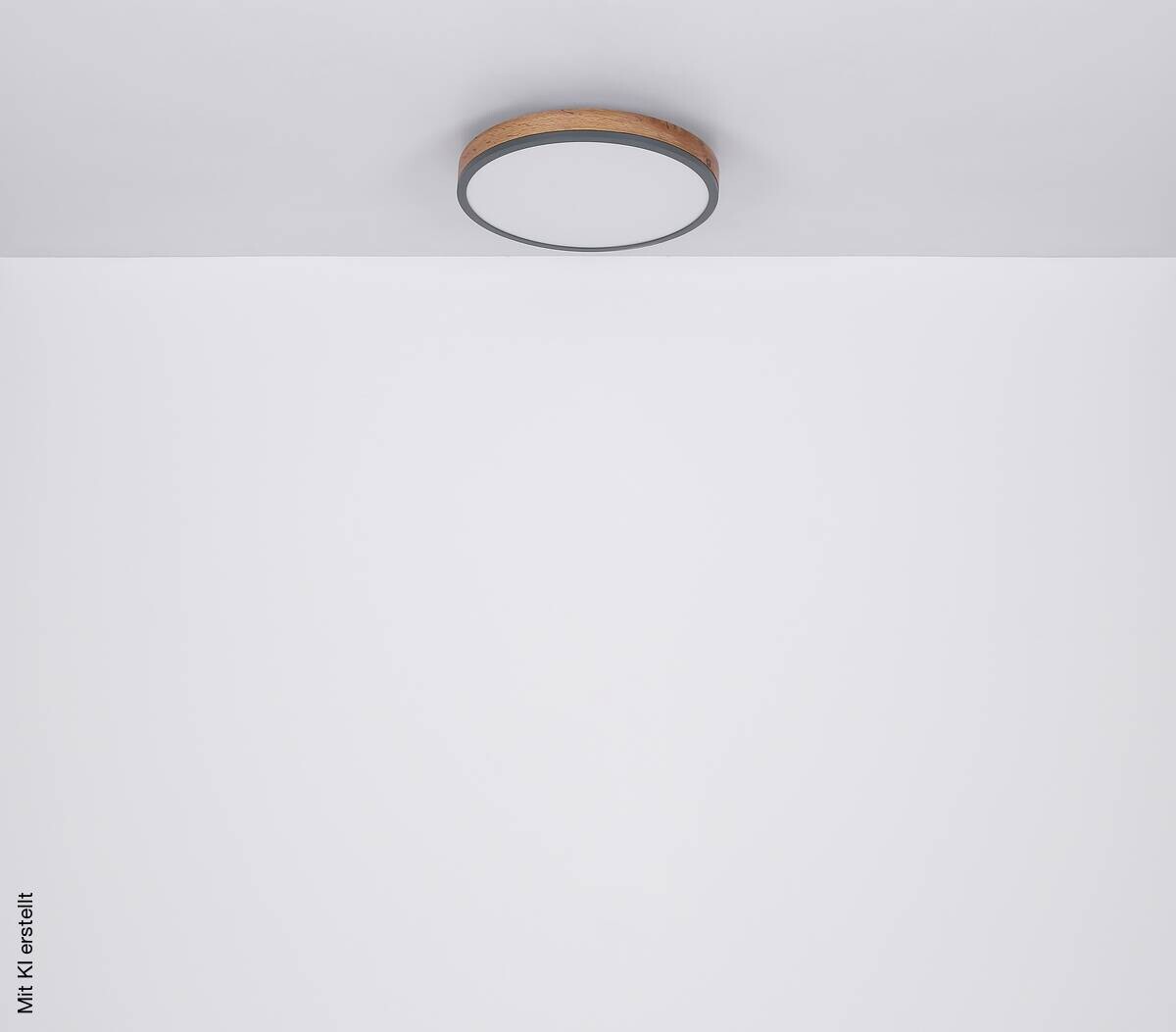 LED-Deckenleuchte Doro Holzoptik Graphit Kunststoff Metall Holz H/D: ca. 8,5x45 cm