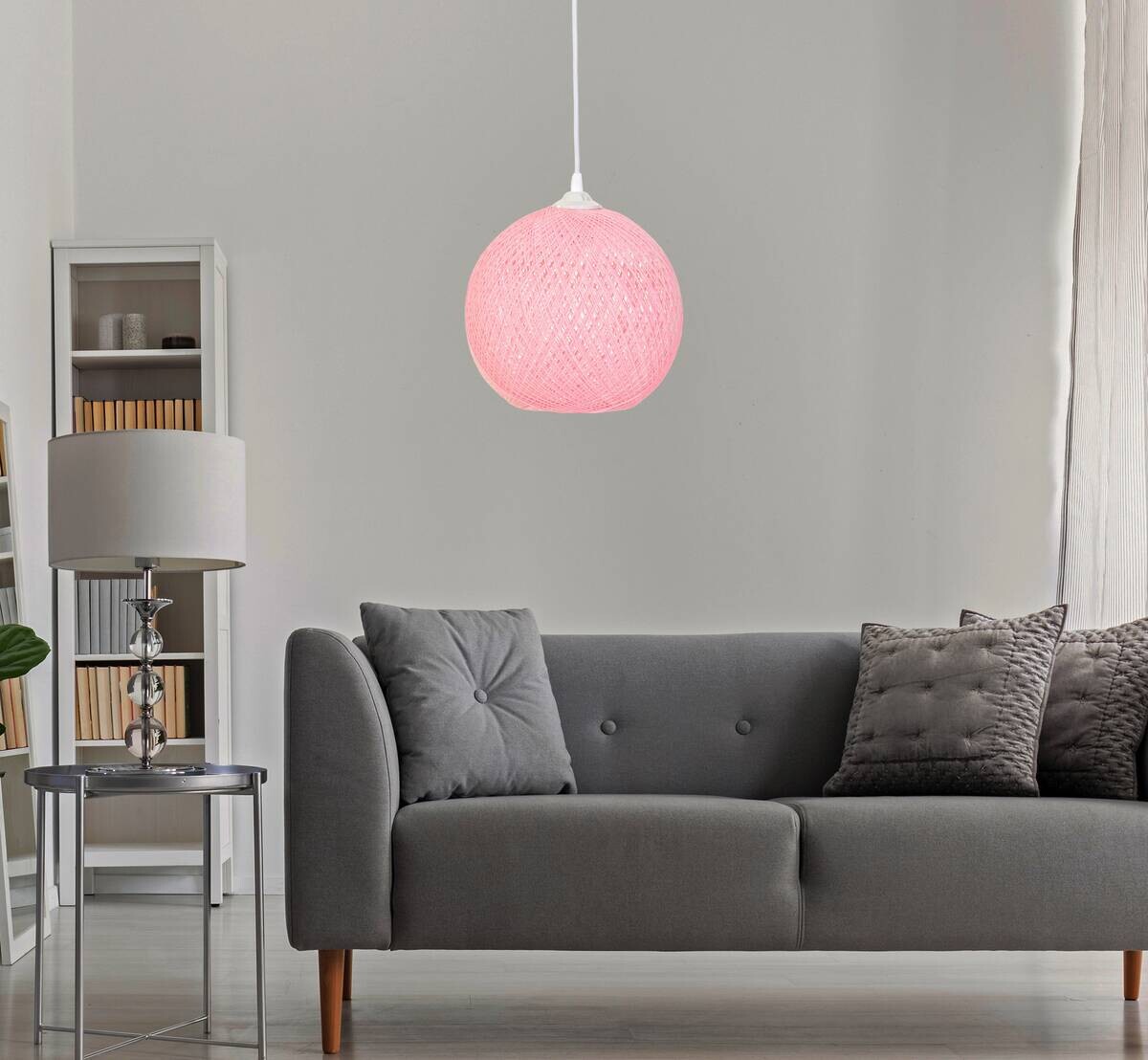 Opviq Pendelleuchte weiß rosa B/H/T/L/D: ca. 24x55x24x24x24 cm E27 1 Brennstellen