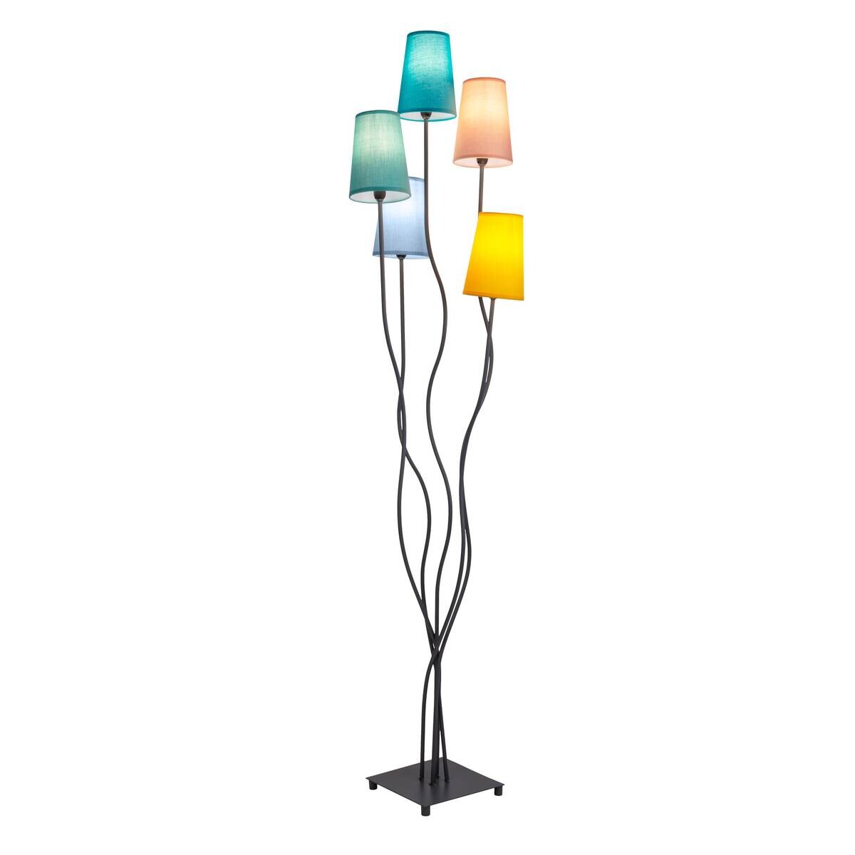 Näve Leuchten Stehlampe 2074761 multicolor Metall Textil B/H/T: ca. 35x163x40 cm 5 Brennstellen