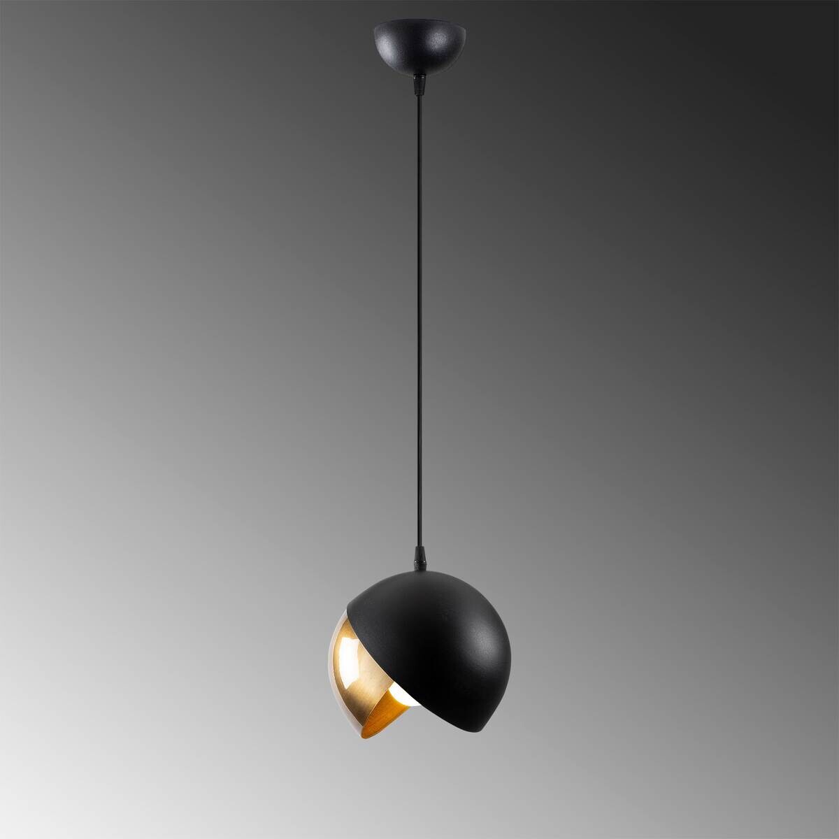Opviq Pendelleuchte Berceste schwarz gold Metall B/H/T/L/D: ca. 20x114x20x20x20 cm E27 1 Brennstellen