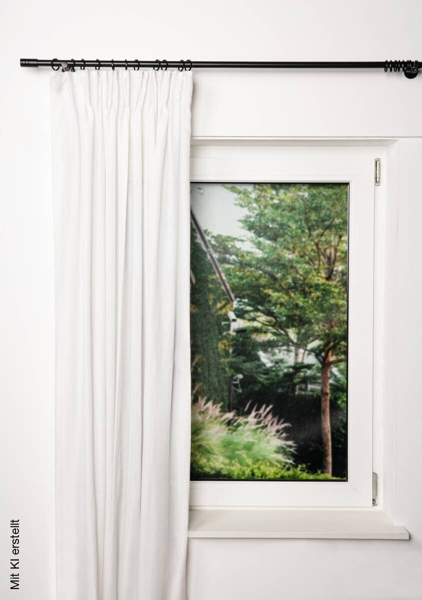 Gardinenstange schwarz Aluminium ausziehbar von ca. 120 bis 210 cm 1.0 Läufe