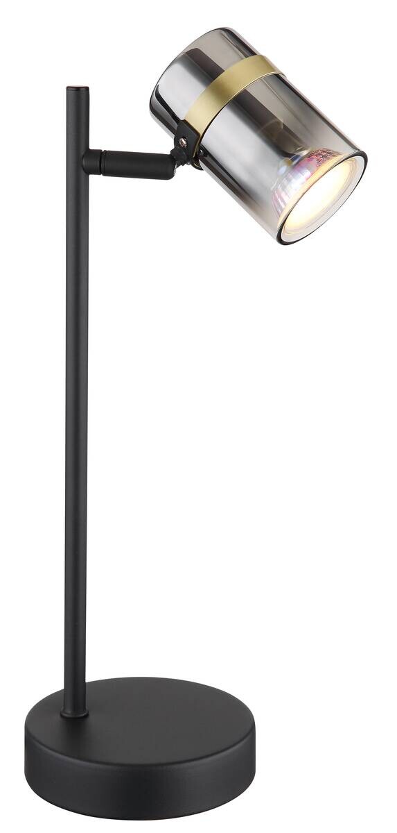 GLOBO Tischleuchte klar schwarz Metall B/H/T: ca. 12x35x13,2 cm GU10 1 Brennstellen