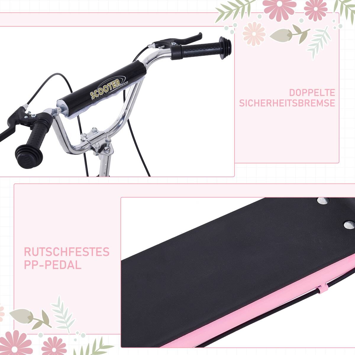 HOMCOM Kinderroller pink