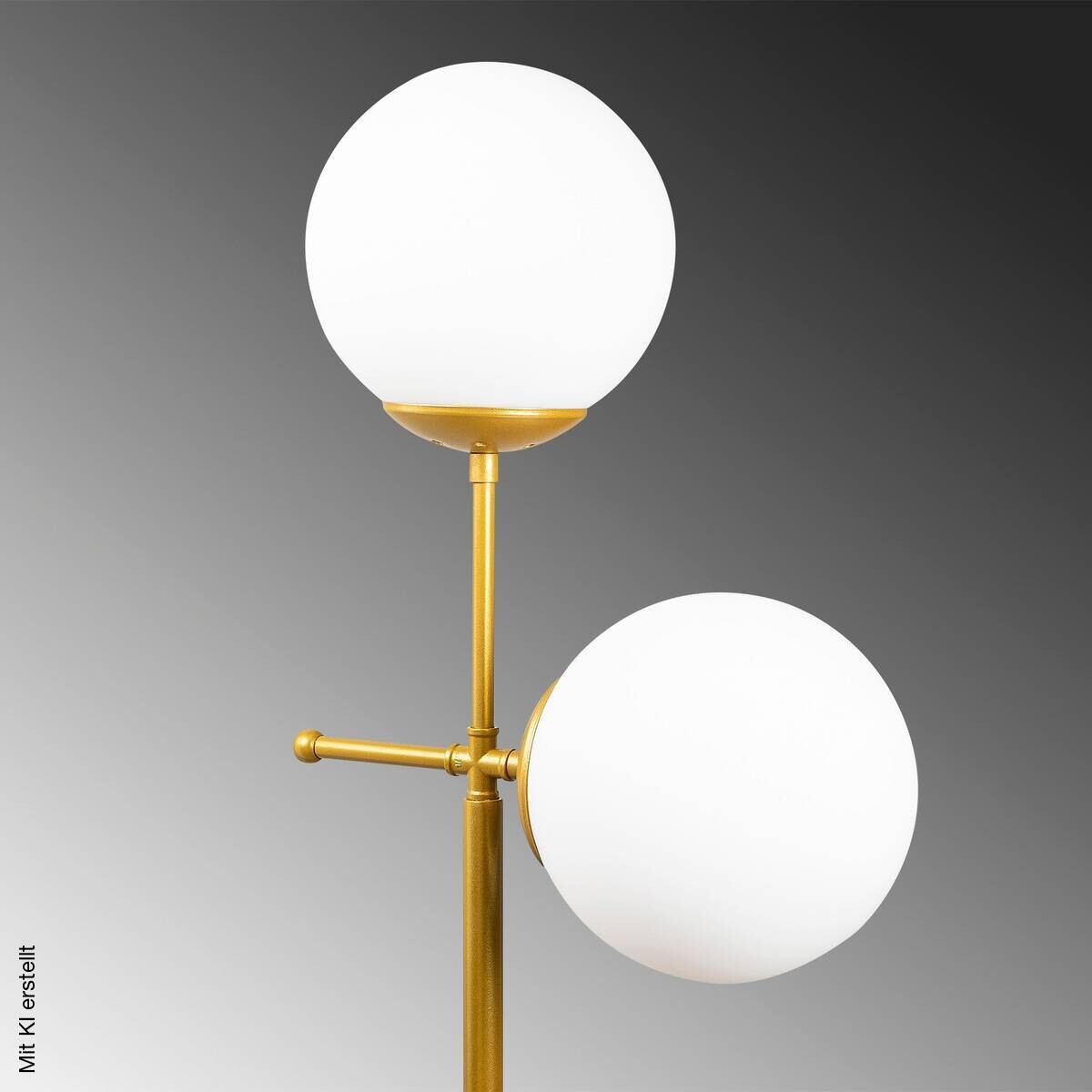 Opviq Stehlampe gold Metall Glas B/H/T/L: ca. 15x174x15x34 cm E27 2 Brennstellen