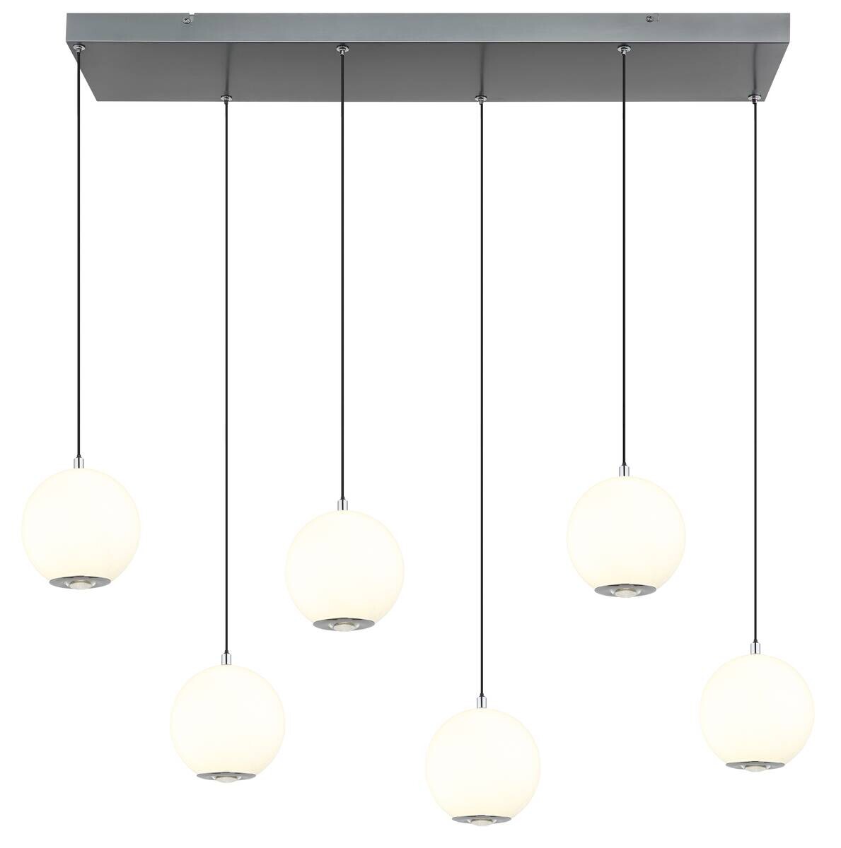 GLOBO Pendelleuchte grau Opal Glas Metall B/H/T/L: ca. 30x150x97,5x97,5 cm 1.0 Brennstellen