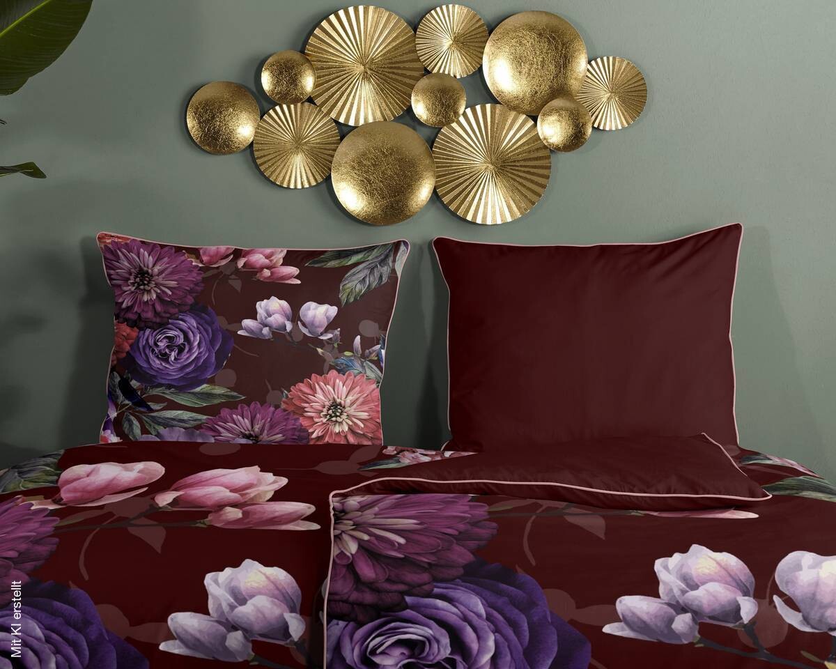 Baumwoll Bettwäsche Bloomie Satin