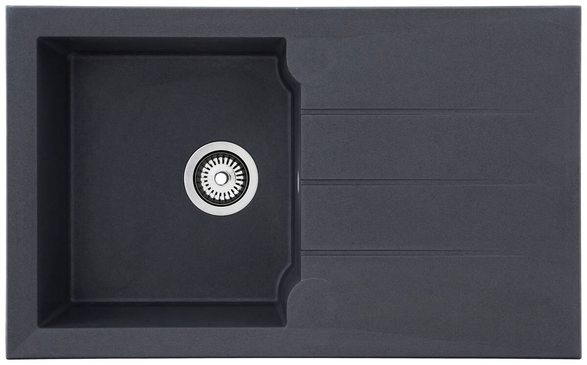 Respekta Einbauspüle Alineo 81x50 TG Titaniumgrau Quarzolite B/H/T: ca. 81x21x50 cm