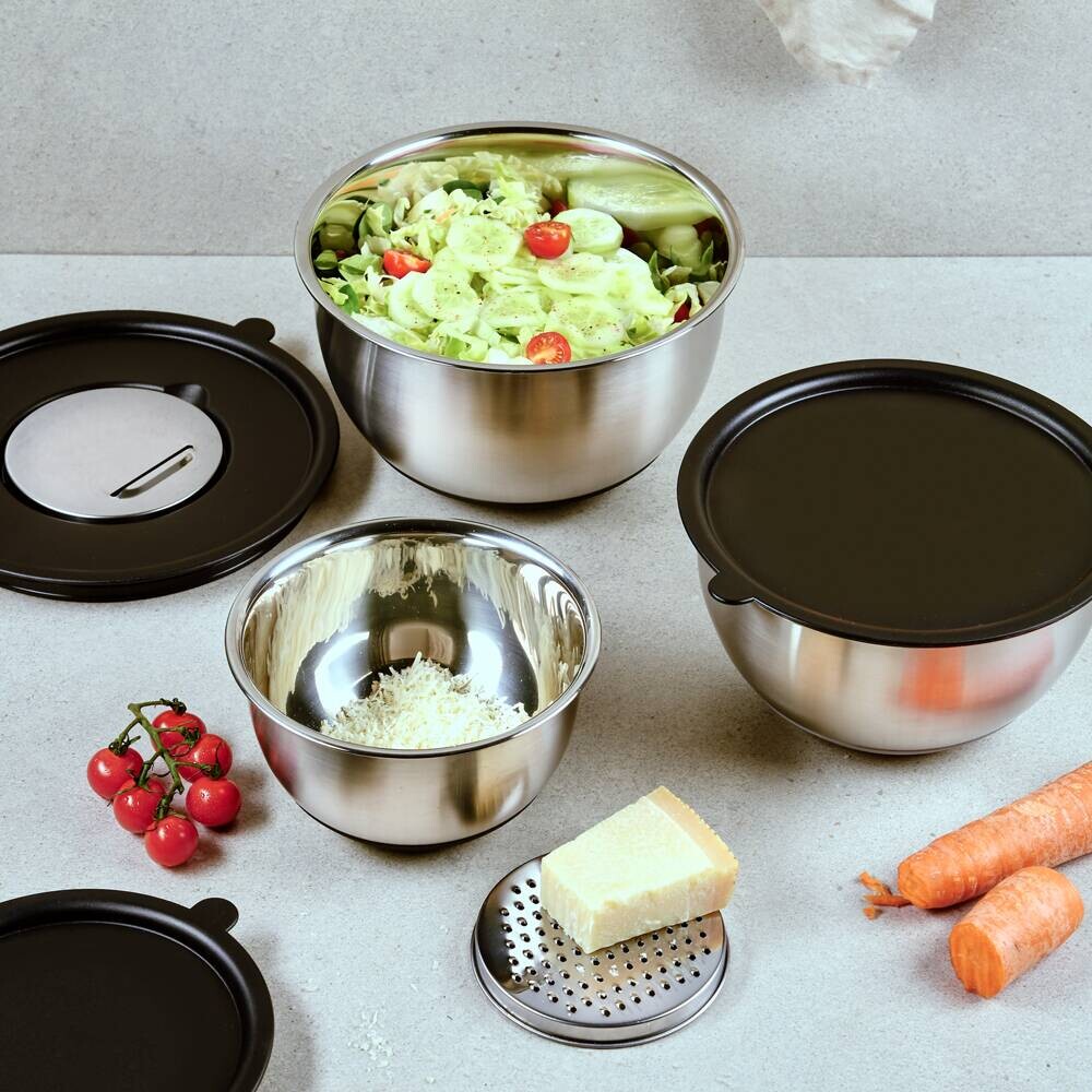 Kesper Rührschüssel silber Kunststoff B/H/L: ca. 26x13,5x26 cm