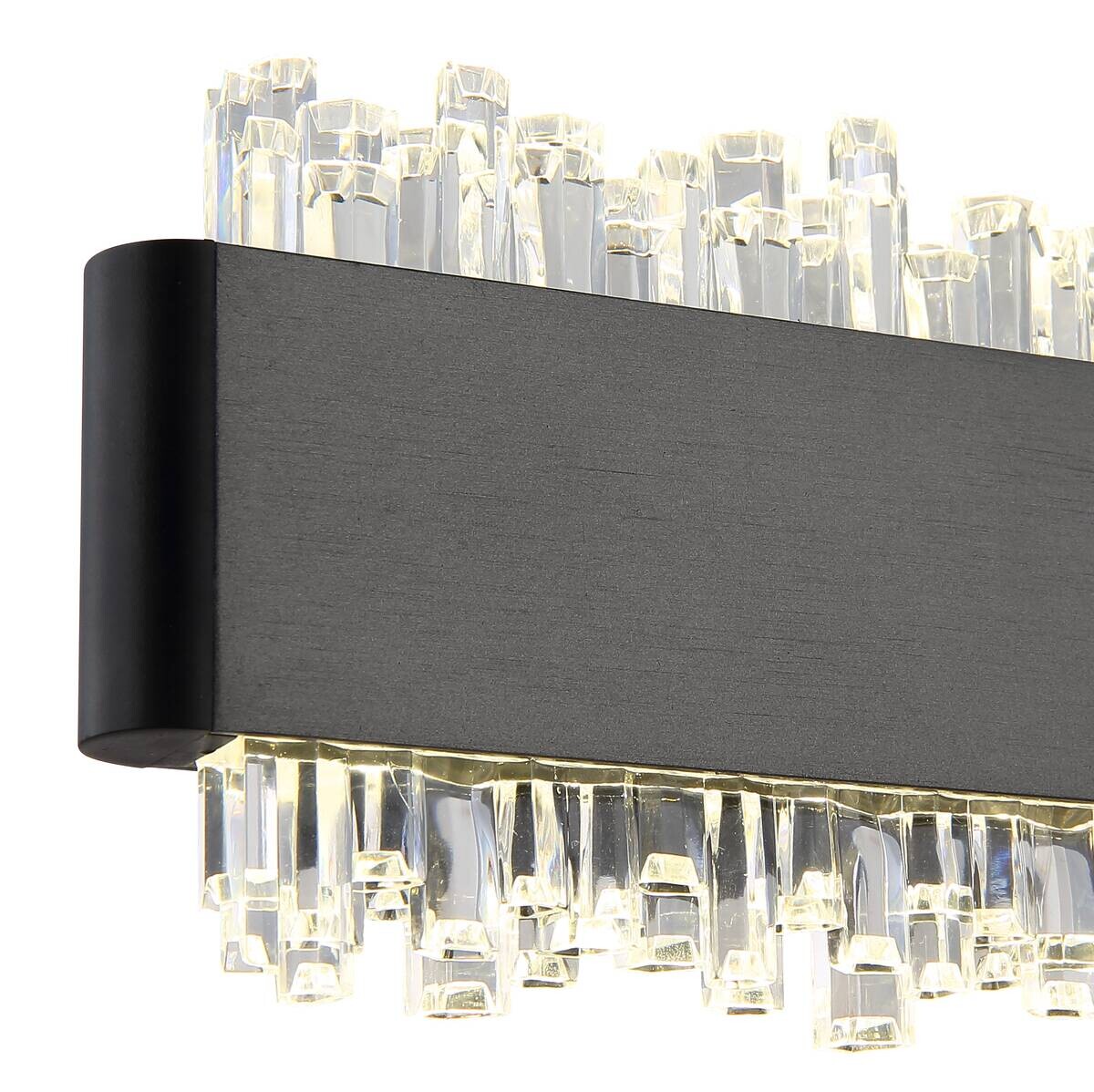 GLOBO Wandleuchte schwarz grau Aluminium Metall B/H/L: ca. 6,5x30,5x14,5 cm