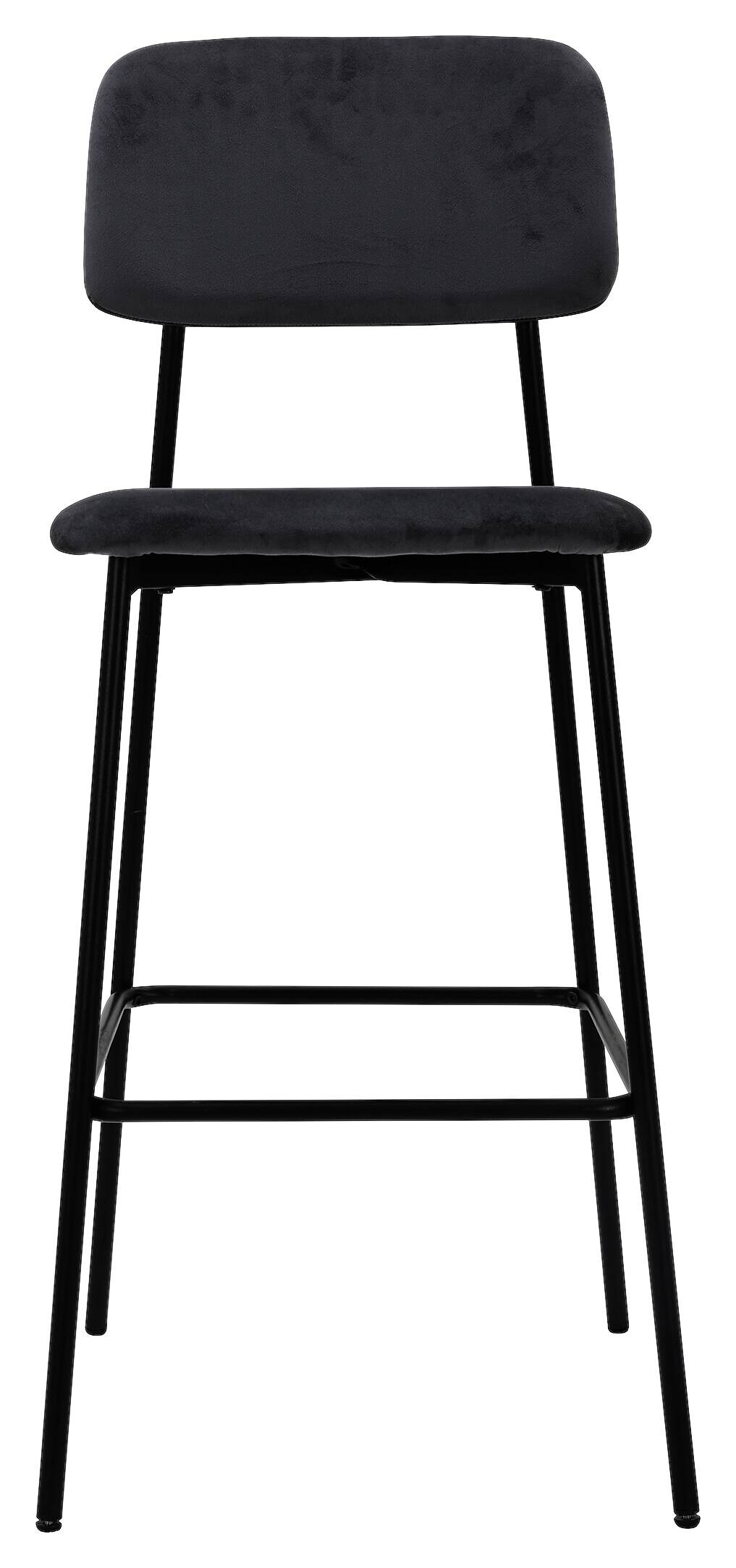 Barhocker MIKA schwarz Samt B/H/T: ca. 48,5x111x50 cm