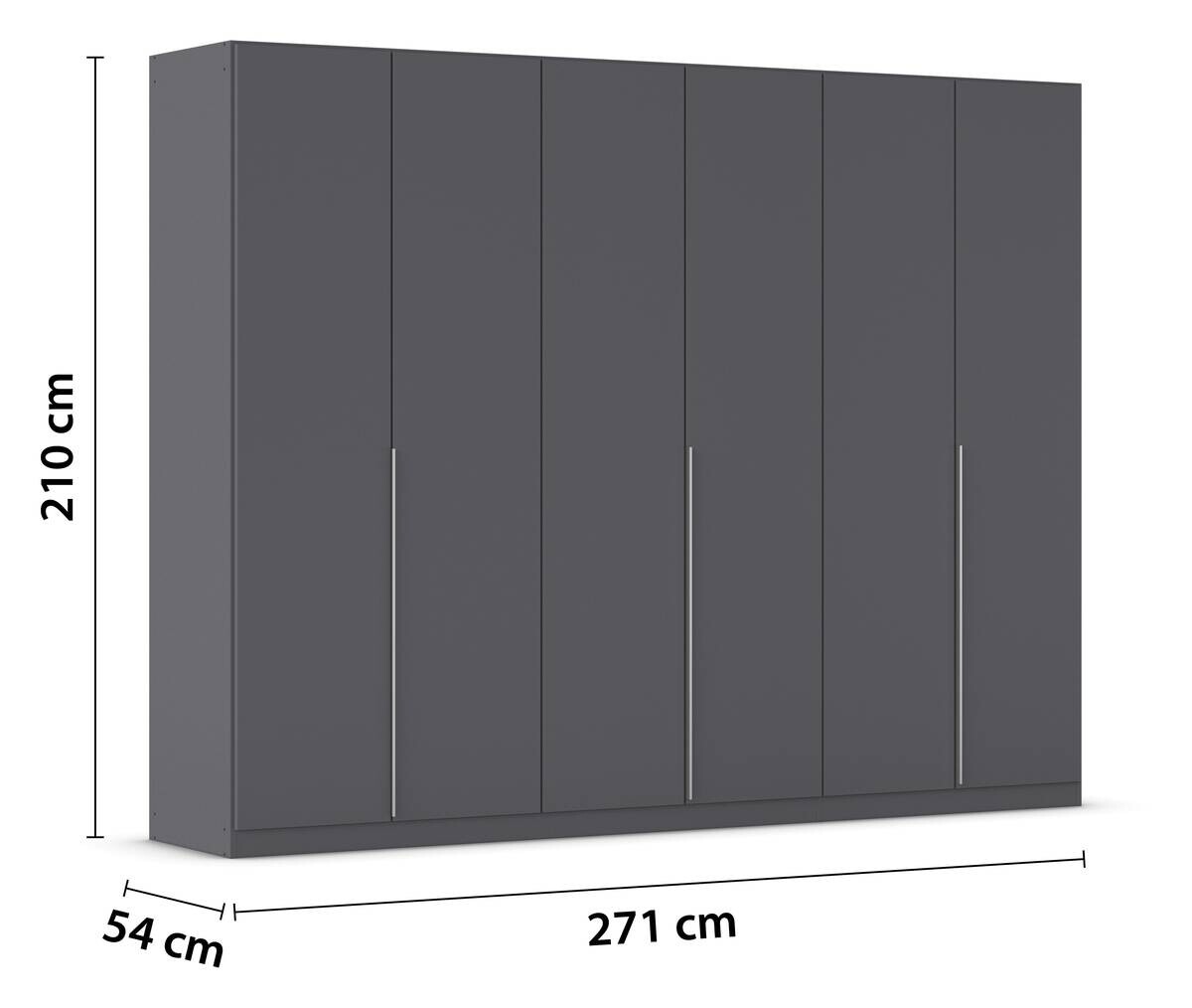 Kleiderschrank Alabama grau B/H/T: ca. 271x210x54 cm