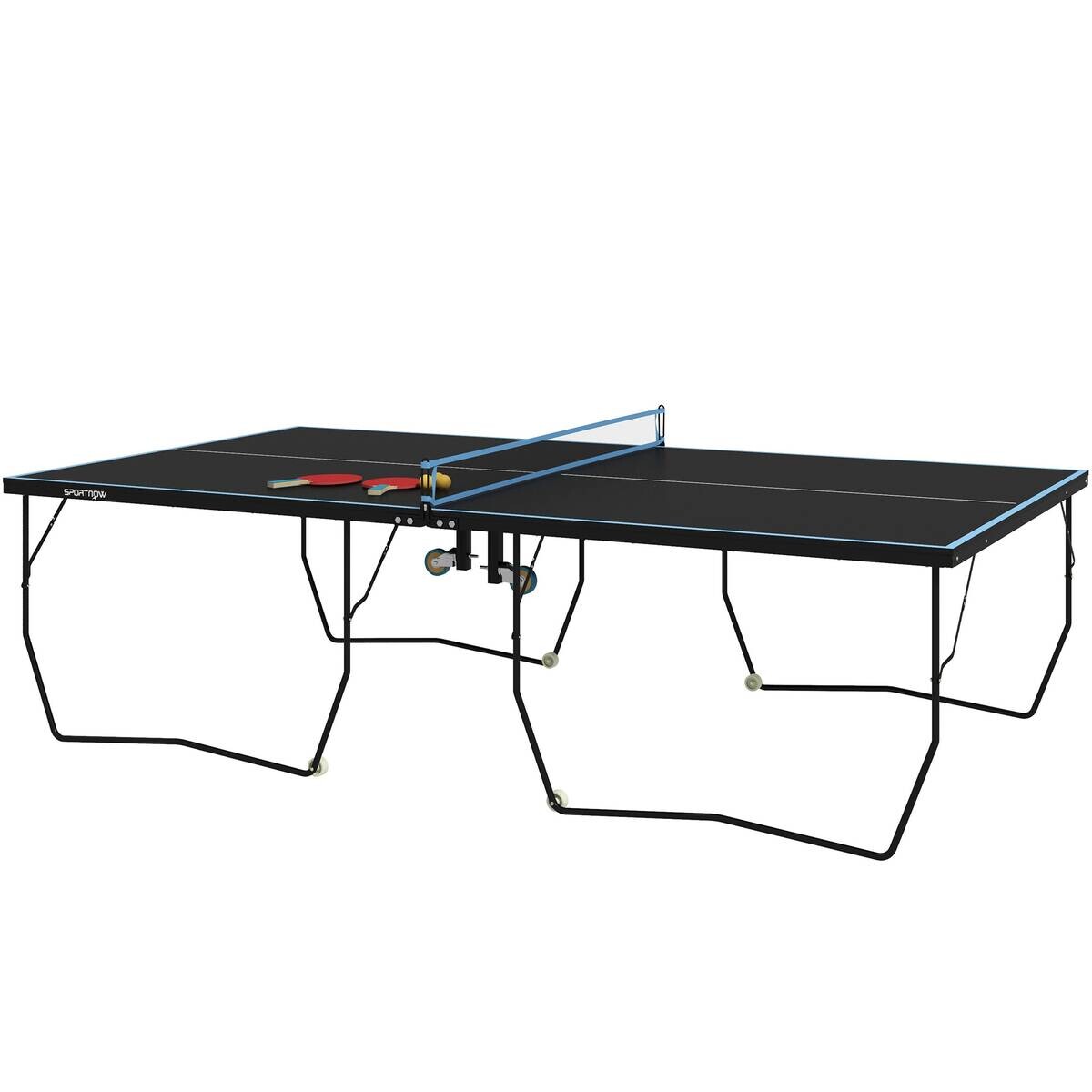 SPORTNOW Tischtennisplatte schwarz Stahl B/H/L: ca. 152,5x76x274 cm