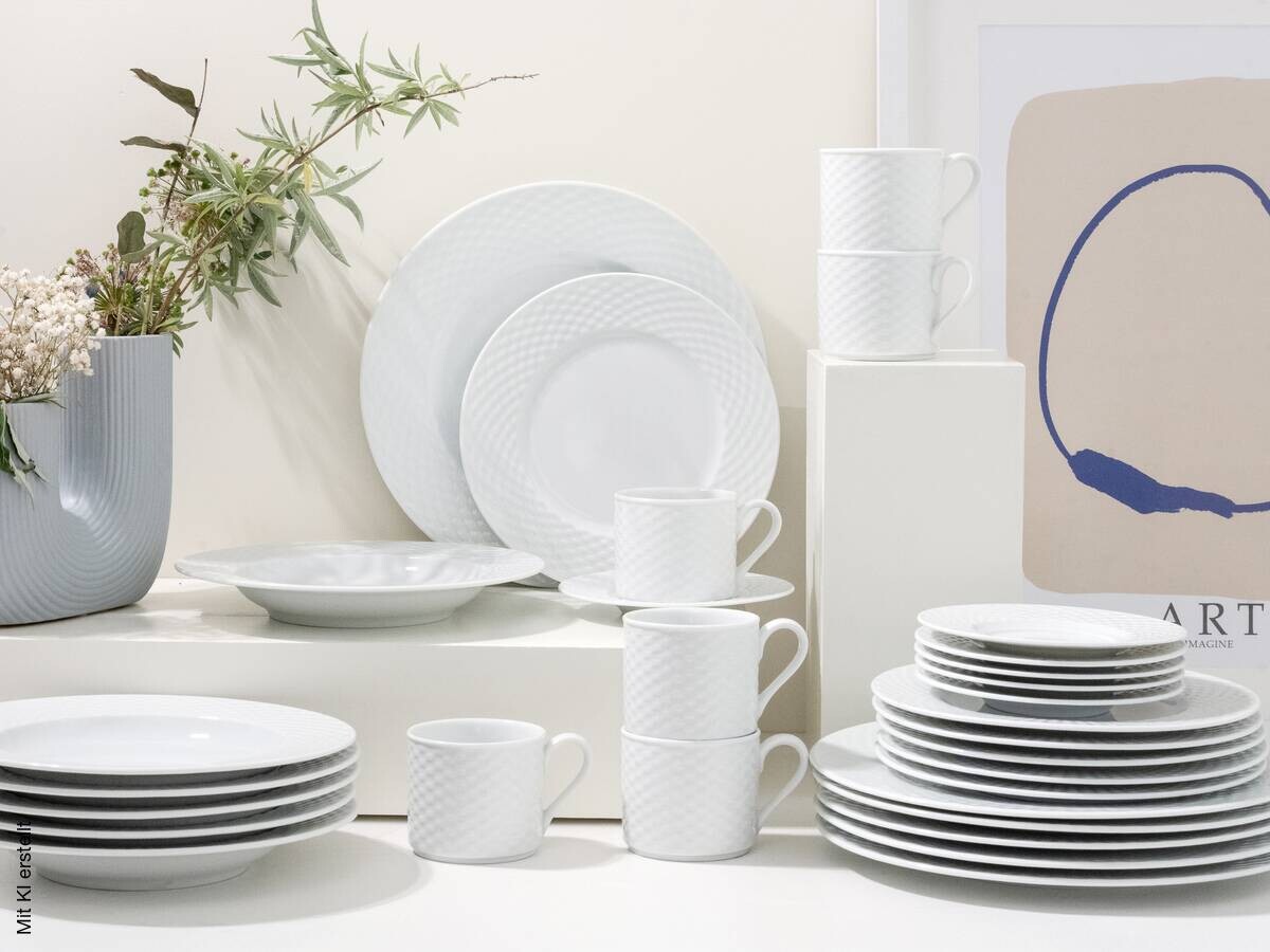 CreaTable Kombiservice Polo weiß Porzellan 30 tlg.