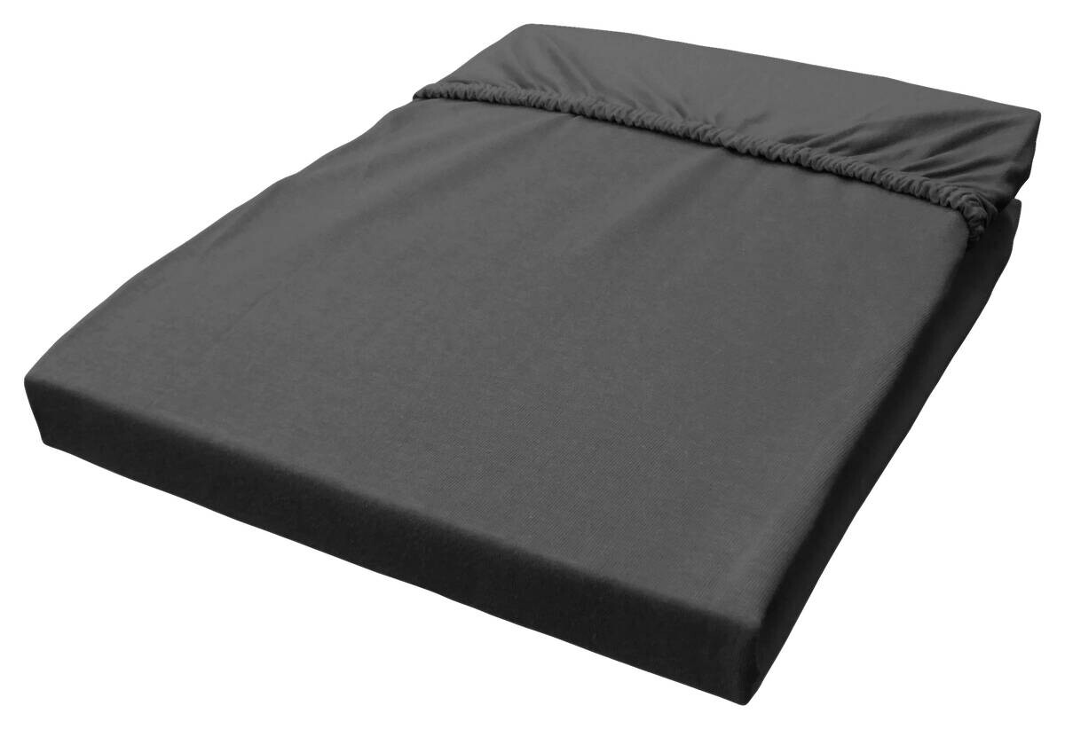 Boxspring Spannbetttuch anthrazit Baumwolle B/L: ca. 100x200 cm