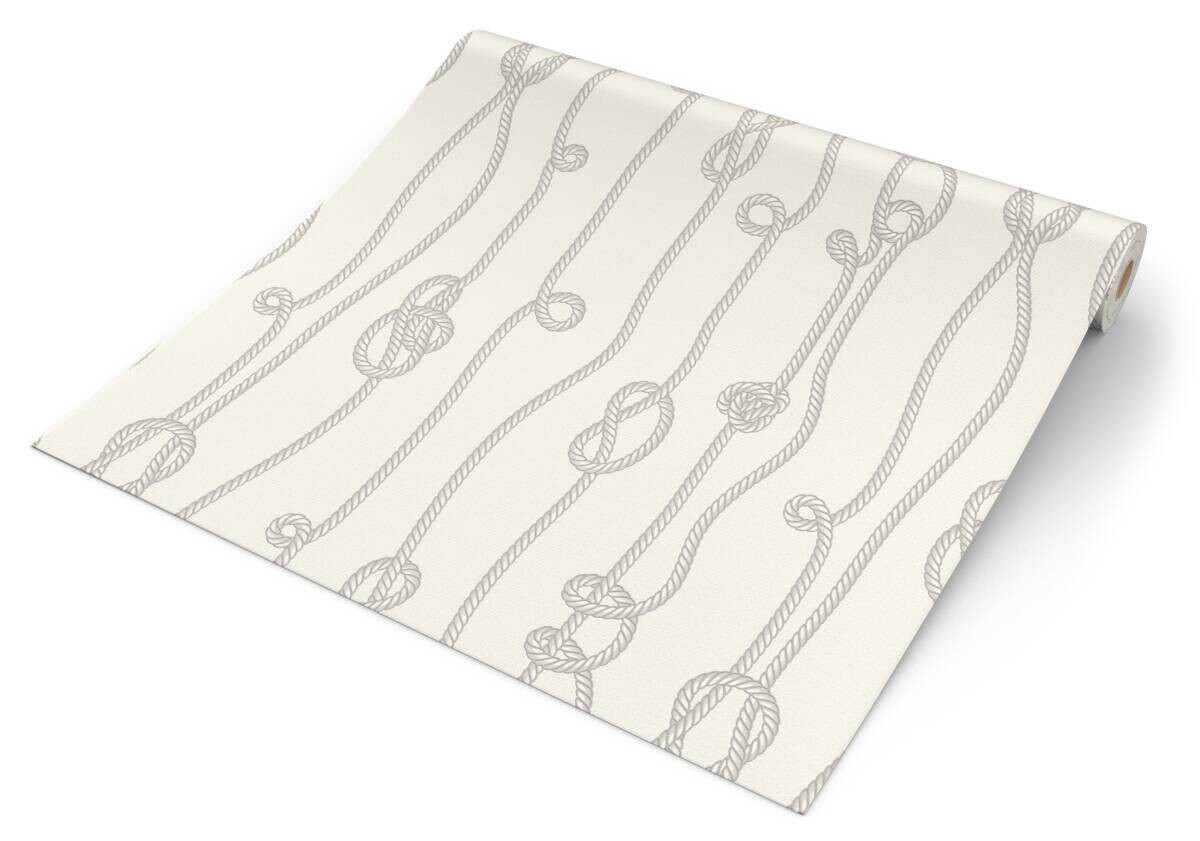 Vliestapete Seemannsknoten beige grau B/L: ca. 53x1005 cm