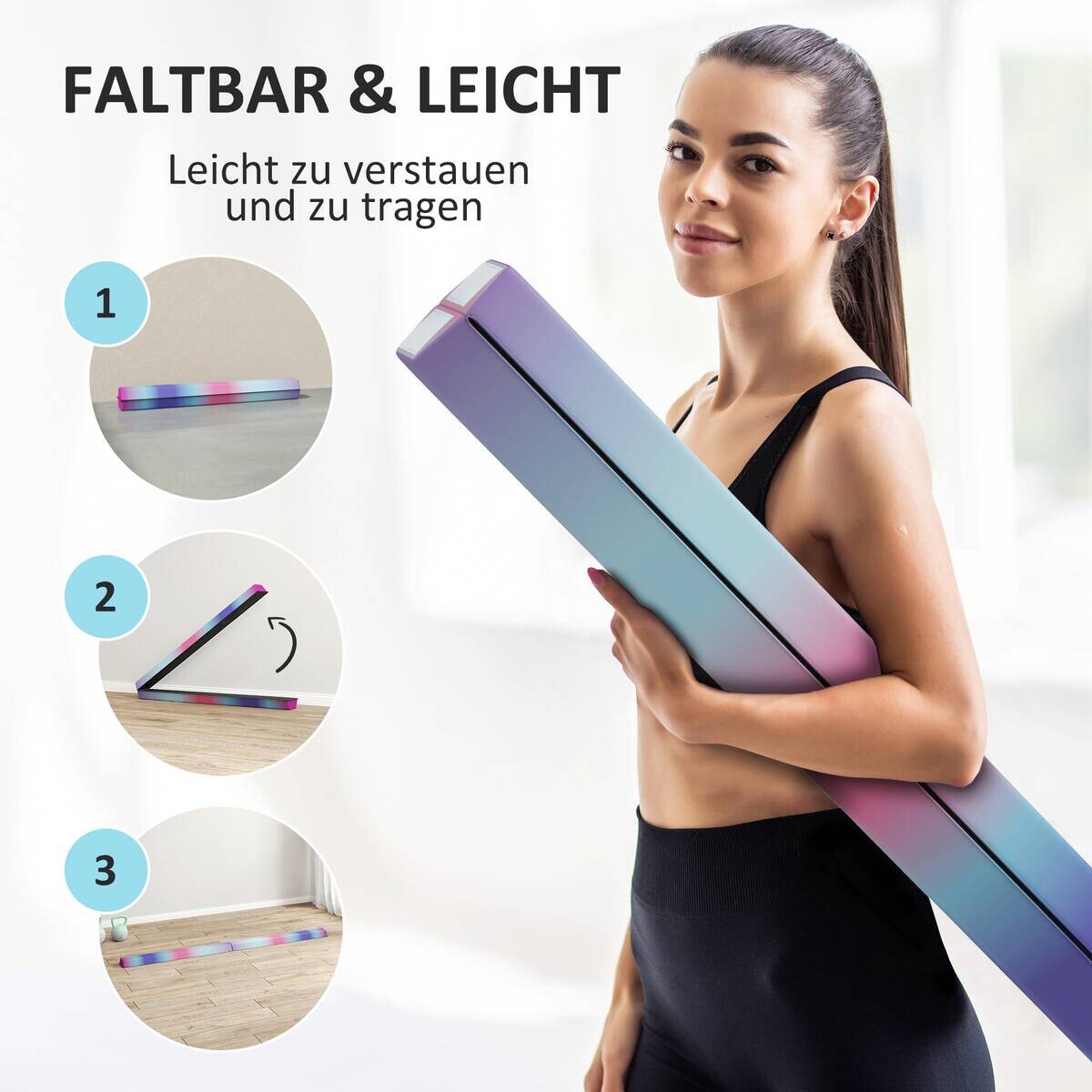 SPORTNOW Schwebebalken mehrfarbig Polyester B/H/L: ca. 15x6,5x236 cm