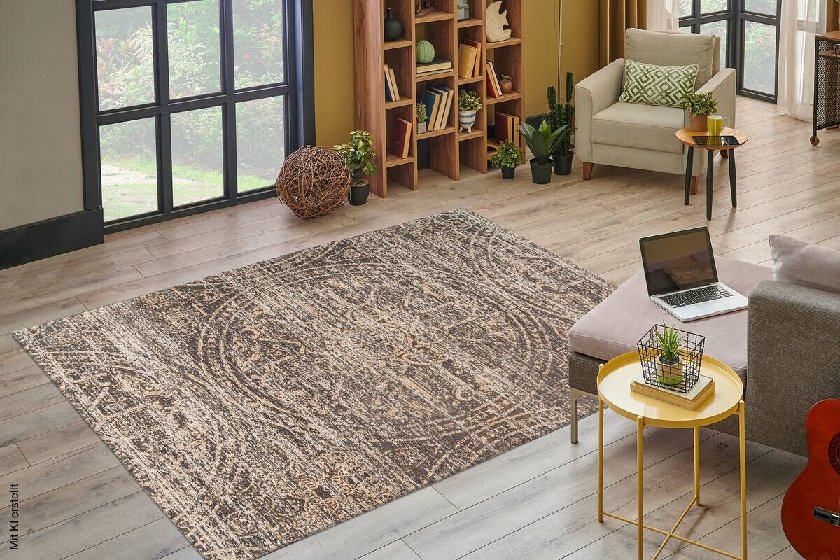 Kayoom Flachflorteppich Davis 425 beige B/H/L: ca. 160x1,2x230 cm