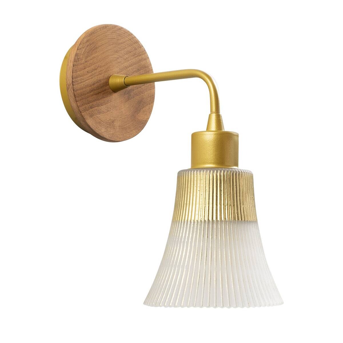 Opviq Wandleuchte gold Eisen Glas B/H/L: ca. 13x28x13 cm E27 1 Brennstellen