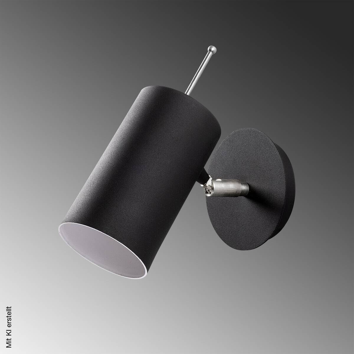 Opviq Wandleuchte schwarz nickel Metall B/H/L: ca. 22x23x9 cm E27 1 Brennstellen