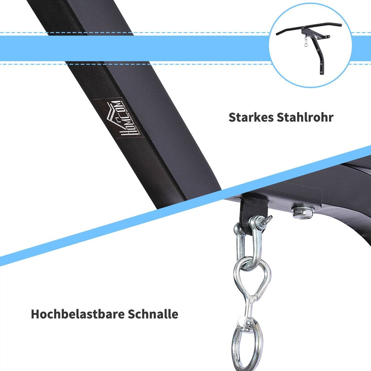 HOMCOM Fitness-Zubehör schwarz Edelstahl B/H/L: ca. 47x93x51 cm