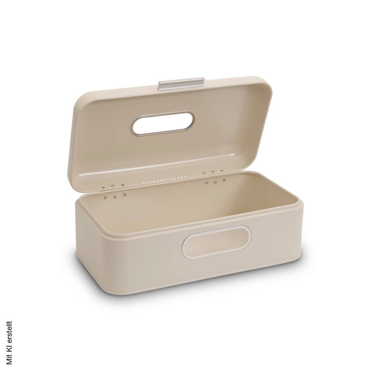 ECHTWERK Brotkasten Retro creme Metall B/H/L: ca. 23,8x17x42,5 cm