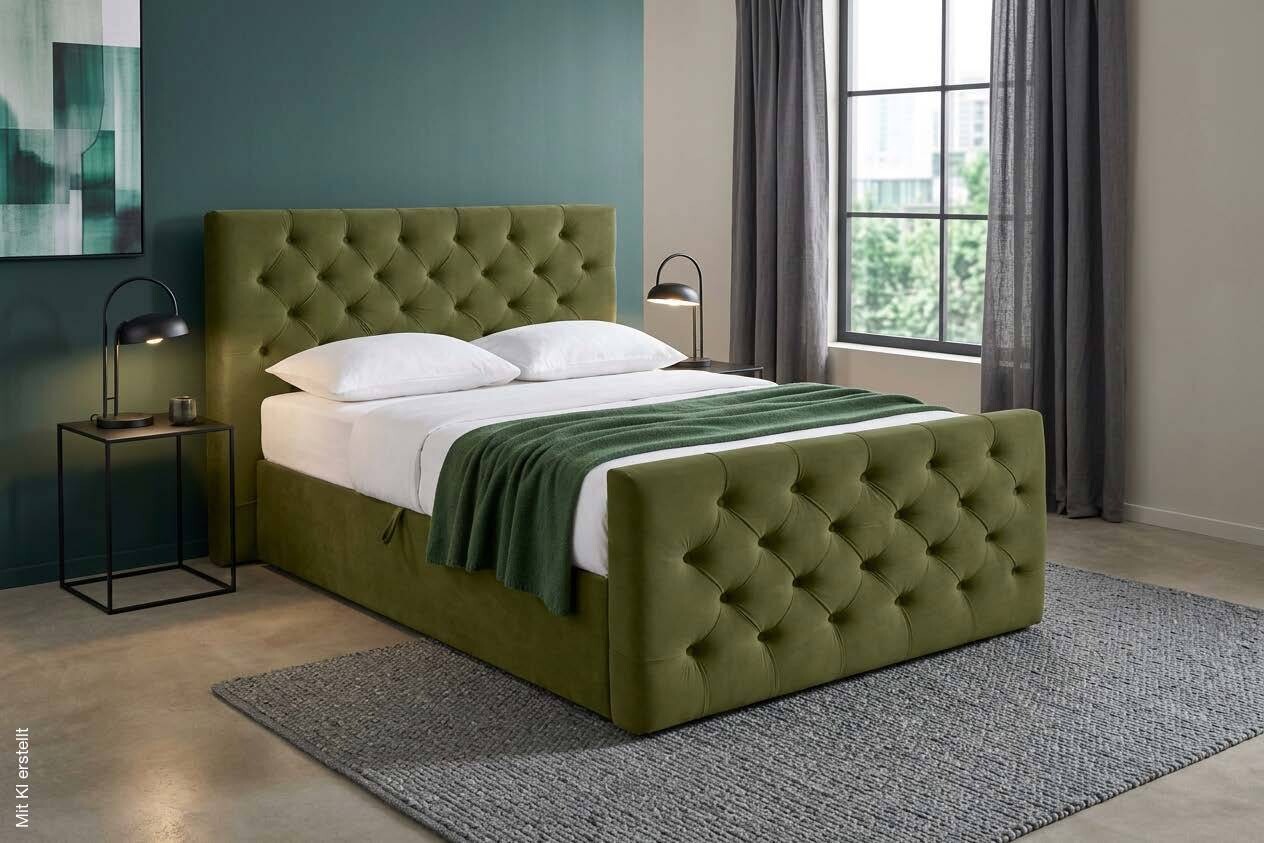 Boxbett Glow olive Liegefläche B/L: ca. 140x200 cm