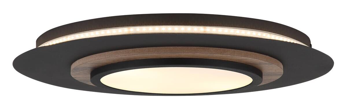 GLOBO Deckenleuchte mattschwarz Opal MDF Metall H/T/D: ca. 5,6x34x48 cm 1 Brennstellen