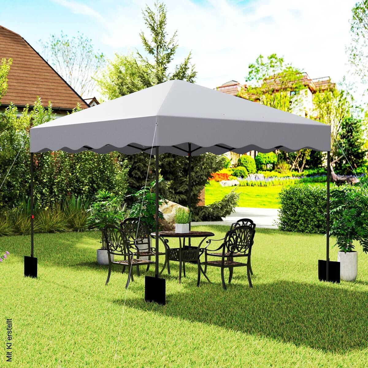Outsunny Pavillon hellgrau Polyester B/H/L: ca. 297x287x297 cm