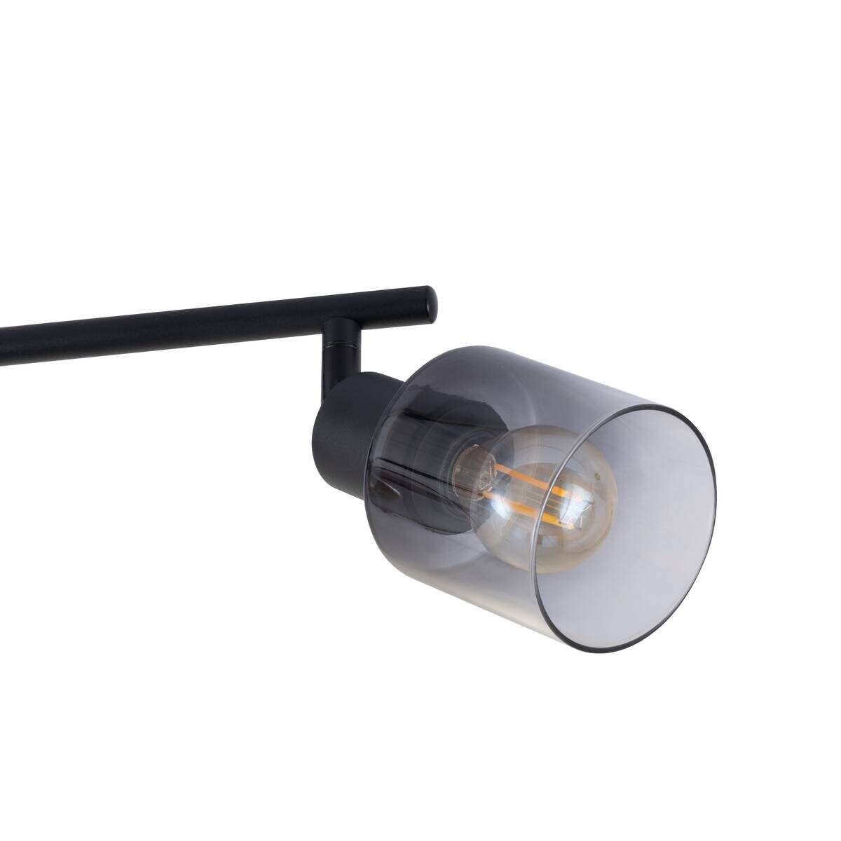 POCOline Spotbalken schwarz Rauch Metall Glas B/H/L: ca. 8x21x85 cm E14 4 Brennstellen