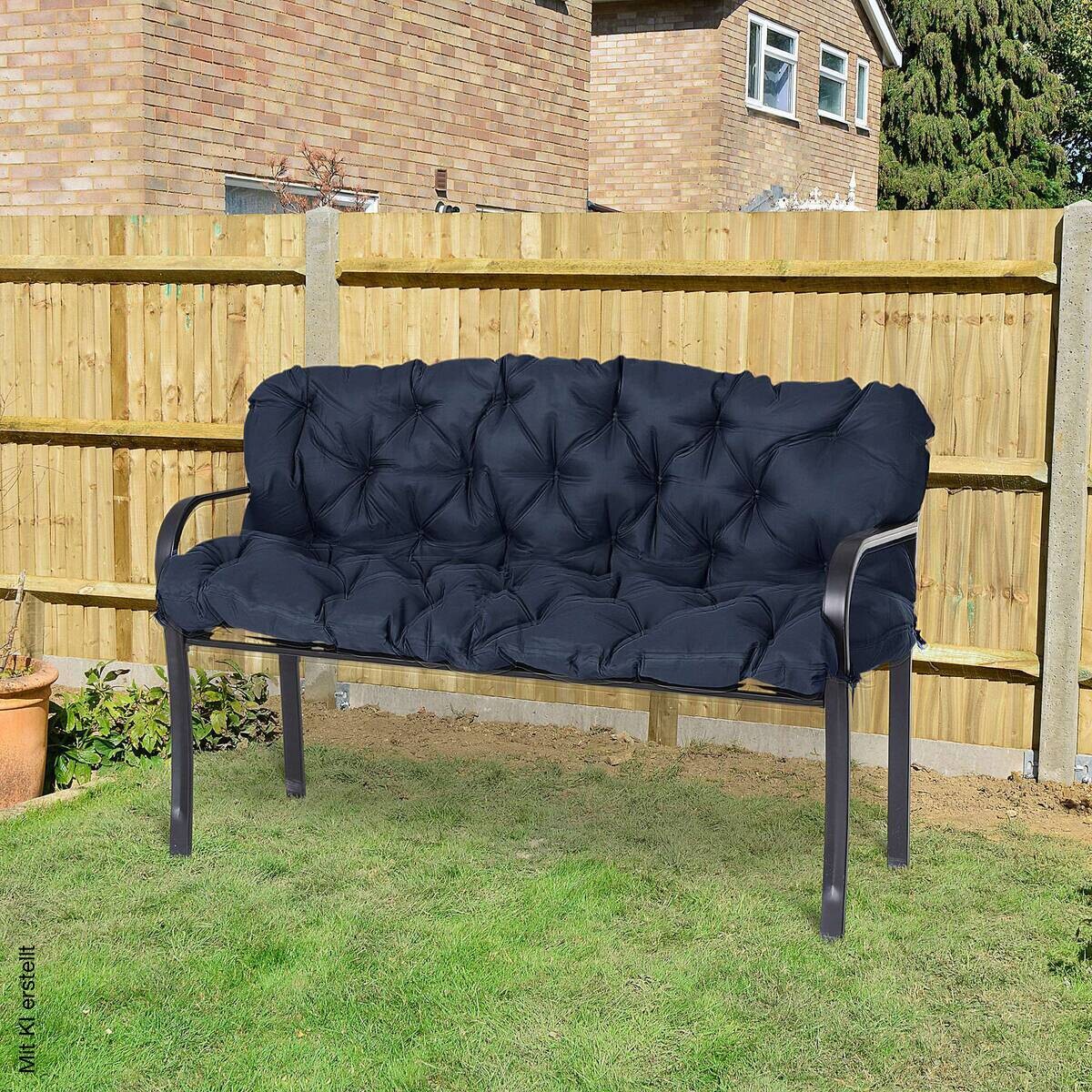 Outsunny Bankauflage blau Polyester B/H/L: ca. 150x8x98 cm