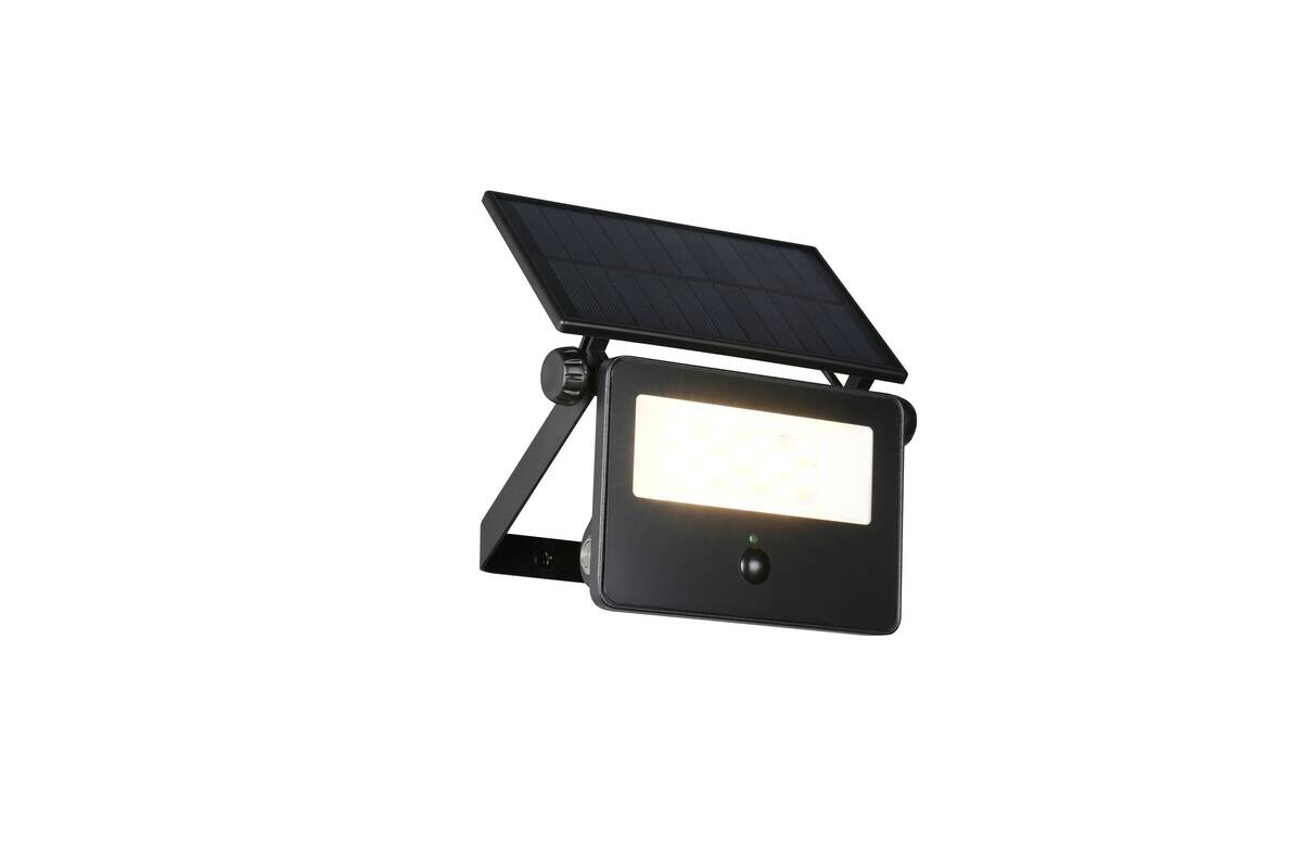 Solar-Außenwandleuchte mattschwarz B/H/T: ca. 14,5x15,5x13 cm
